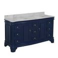 thumbnail image 4 of Katherine 72" Double Bathroom Vanity with Royal Blue Cabinet and Carrara Marble Top, 4 of 6