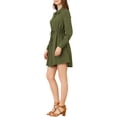 thumbnail image 4 of Allegra K Women's Turndown Collar Tie Waist Button Down Shirt Dress, 4 of 6