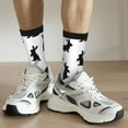 thumbnail image 6 of Pofeuu Black Rabbit Print Crew Socks, Adult Running Hiking Socks for Youth and Adult, 6 of 6