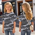 thumbnail image 6 of UQJfacai Girls T Shirts Oversized Short Sleeve Kids Summer Tops Teen Soft Casual Camo Graphic Crewneck Basic Tees 5-15 Years, 6 of 9