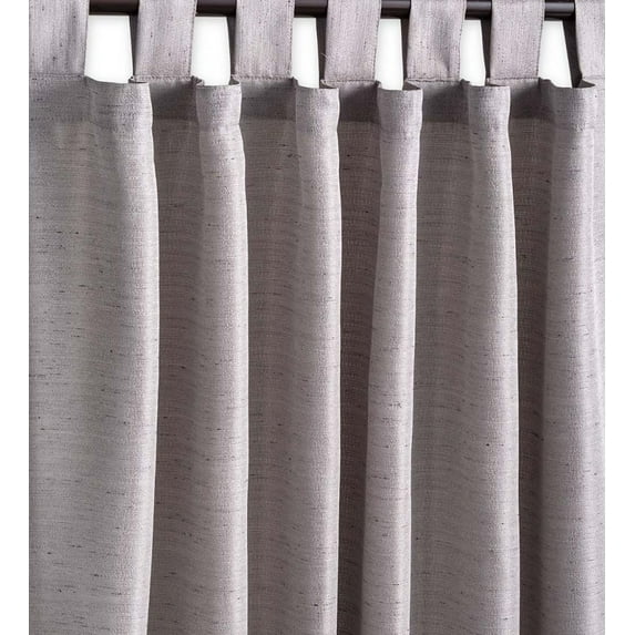 Plow & Hearth Grasscloth Outdoor Curtain Panel with Tab Top, 54"W x 84"L Gray