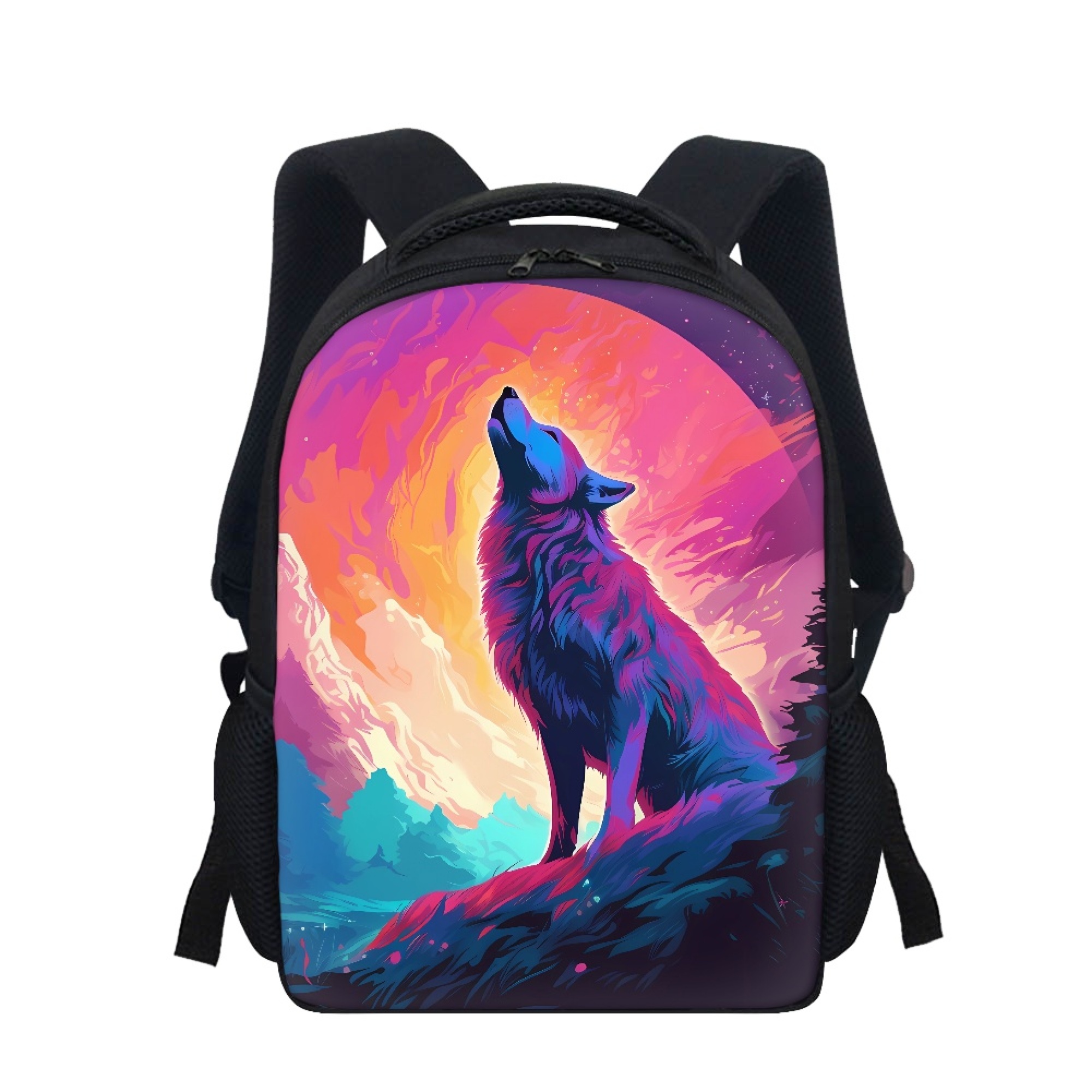 JINMUZAO Wolfs Pattern 12 inch Student Lightweight Backpacks for Kids
