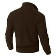 thumbnail image 6 of Mens Sweatshirts Utility Quarter Zip Pullover Top Multiple Pockets Stand Collar Long Sleeve Loose for Outdoor Brown XL, 6 of 6