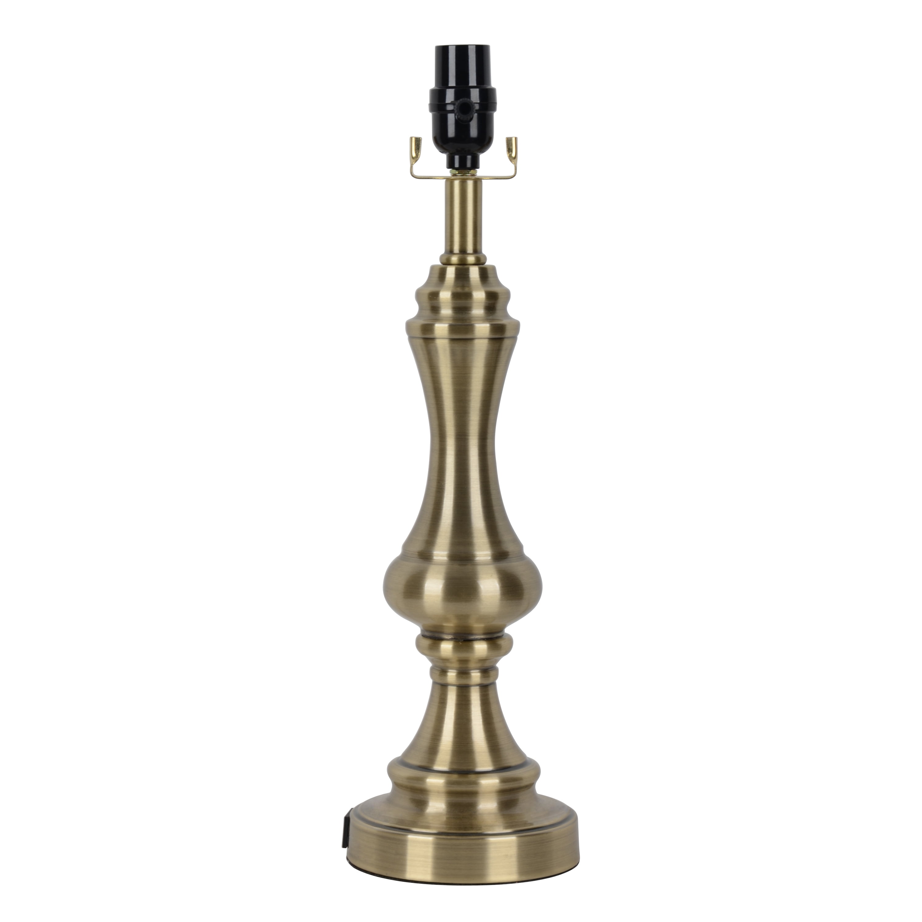 Better Homes & Gardens Turned Pillar Lamp Base, Brass with Bulb
