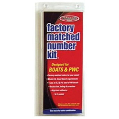 33 Piece Kit Factory Match - Hardline Products Series 350 Factory Matched 3-Inch Boat & PWC Registration Number Kit, Solid Black