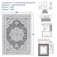 thumbnail image 2 of Large Washable Vintage Area Rugs 9x12 – Non-Slip Low Pile Carpet, Floral Design for Living Room, Bedroom, Dining, Office(Gray), 2 of 7