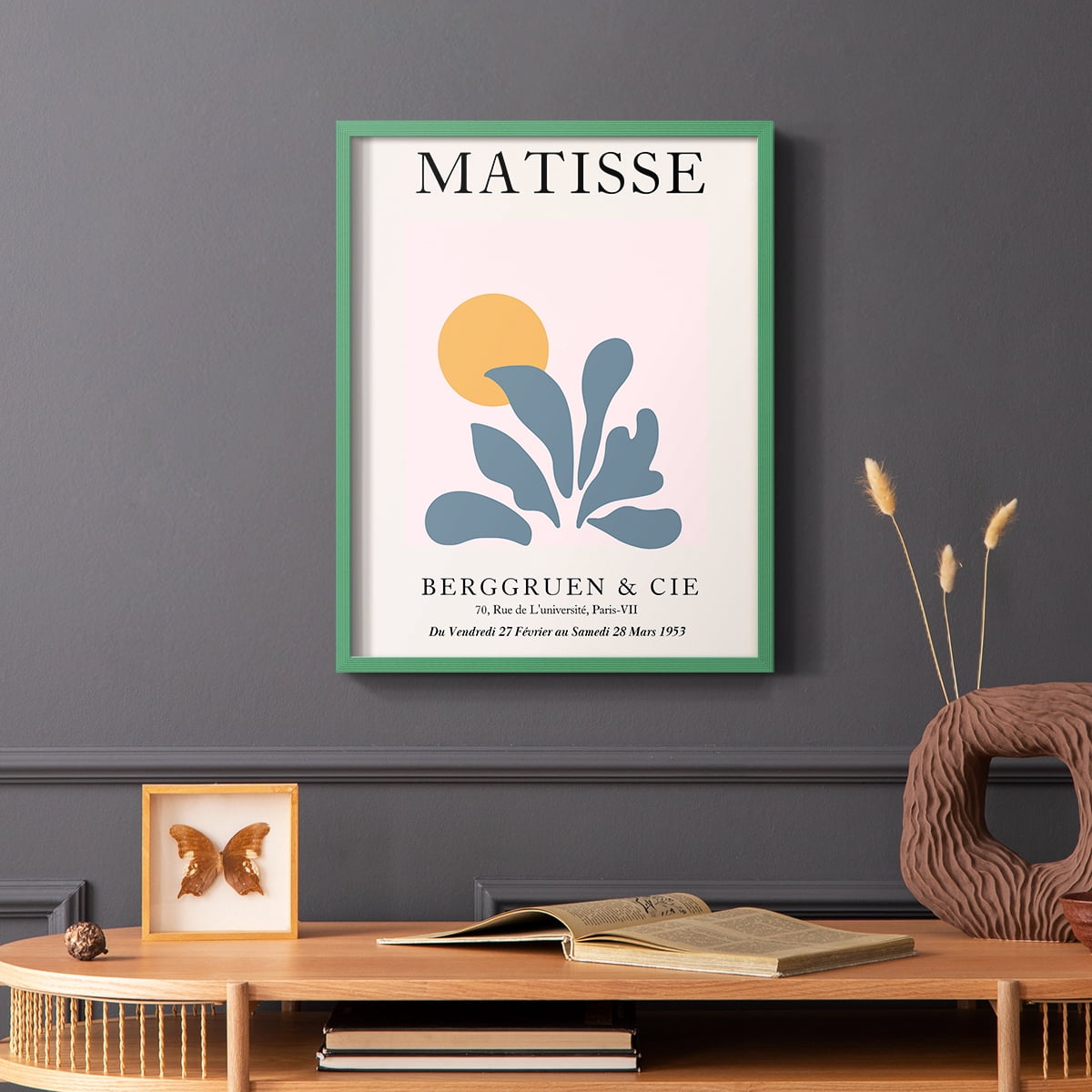Matisse DVIII Framed Print in Green Solid Wood Framed Print No Nail Hanging