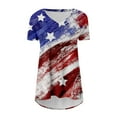 thumbnail image 4 of Up to 65 off!Lolmot American Flag Shirts Women Summer Casual Short Sleeve Stars Stripes T Shirt Patriotic Long Tunic Tops to Wear with Leggings, 4 of 6