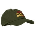 thumbnail image 5 of Number 1 Dad Outline Words Embroidered Unstructured Dyed Cotton Cap - Olive OSFM, 5 of 5
