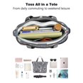 thumbnail image 4 of Tote Bag for Women - Border Collie Dog and Flower Florals Shoulder Bag - Large Utility Work Duffle Bag with Zipper Handbag for Travel, Work, Sprots, 4 of 5
