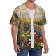 thumbnail image 2 of Fotbe Vibrant Wildflower Meadow Camisa Estampada de Manga Corta para Hombre, Casual de Verano, Estilo Playero, Sin Arrugas-Large, 2 of 5