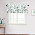 thumbnail image 5 of Watercolor Teal Green Black Floral Kitchen Curtains Valances for Windows Farmhouse Leaf Flowers Rod Pocket Small Valance Window Treatments Half Short Curtain 45x18 Inch for Bathroom Living Room Decor, 5 of 7