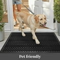 thumbnail image 4 of FEELHOME Outdoor Mat 24"x35" Non Slip Front Door Mat Outside Absorbent Rubber Welcome Mat Low Profile Dirt Trapper Indoor Outdoor Doormat Boho Geometric Door Mat Outside Thick Entryway Rug Black, 4 of 7