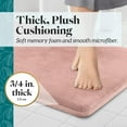 thumbnail image 2 of Genteele Velvet Bathroom Rug Nonslip Memory Foam, Peach 20x32", High Pile and Quick Dry, 2 of 5