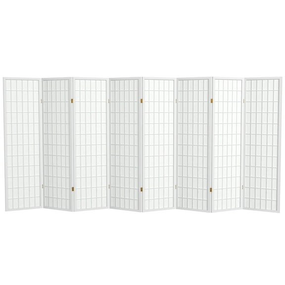 5 ft. Tall Window Pane Shoji Screen - White - 8 Panels