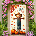 thumbnail image 6 of Cartoon Scarecrow Fall Banner Maple Leaves Autumn Decoration Hello Harvest for Seasonal Celebration Home Decor Outdoor Party, 6 of 9
