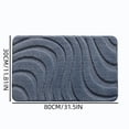 thumbnail image 3 of Wave Textured Soft Floor Mat, 23.6 x 15.8-Inch Polyester Blend Rug for Bathroom, Bedroom and Entryway, Blue, 3 of 7
