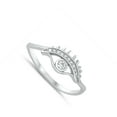 thumbnail image 4 of Round White Cubic Zirconia All Seeing Eye Ring .925 Sterling Silver Band Jewelry Female Male Size 9, 4 of 4