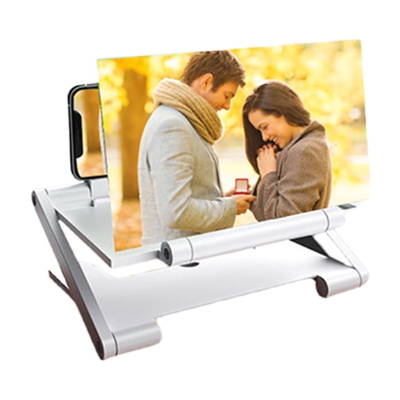 Magnifier Screen, 3D Enlarging Projector Screen Enlarger, Foldable Phone Stand with Screen Amplifier for Movies Videos Gaming, Compatibled with All Smartphones