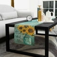 thumbnail image 5 of Vintage Sunflower Cotton Linen Table Runner 18 x 72 inch Teal Retro Summer Botanical Floral Non-slip Rectangular Dining Table Decor for Wedding Party Holiday Dinner, 5 of 8