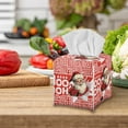 thumbnail image 3 of ZIATUBLE Christmas Santa Claus Square Tissue Box Cover Leather Tissue Box Holder with Snap Button Tissue Box Covers Pack Waterproof Napkin Organizer Dispenser Accessories Decor, 3 of 7