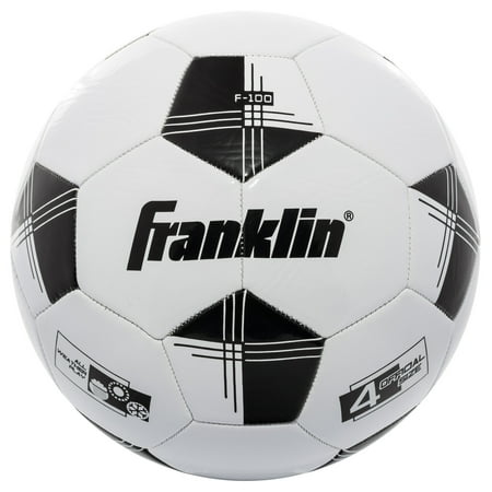 Franklin Sports Competition 100 Soccer Ball, Size 4, Black and (Best Inexpensive Soccer Ball)