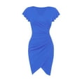 thumbnail image 5 of formal Dresses for Women Wedding Guest Dresses Women's Casual V Neck Wrap Dress With Flounce Sleeves Bodycon Party Work formal Elegant Sexy Ruffled Midi Dress, 5 of 5
