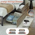 thumbnail image 4 of GUNAITO Full Bed Frame with 2 Drawers Headboard Platform Bed Frame with LED Lights Charging Station Gray, 4 of 5