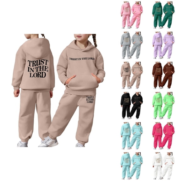 Girls Boys Sweatsuit Christian Hoodie and Jogger Sweatpants 2 Piece Matching Sweatsuit Boys Girls Lounge Set