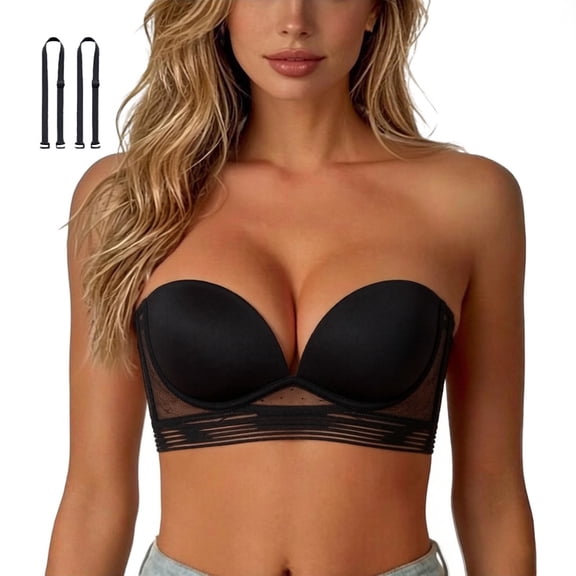 Self Adhesive Bra for Women Push Up Wireless Bralette Supportive Breathable Summer Maxi Tank Tube Top Bandeau Bra
