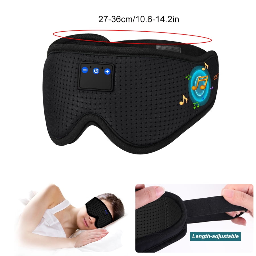 YA YATECH Wireless Bluetooth 5.3 Sleep Eye Mask, 3D Contoured Light Blocking Breathable Eye Cover for Travel Nap