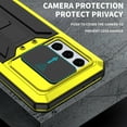 thumbnail image 4 of Samsung Galaxy S21 Ultra Metal Case with Screen Protector, Dteck Heavy Duty Military Rugged Shockproof Full Body Protective Cover with Kickstand, Water-Resistant, Slide Camera Protector Cover,Yellow, 4 of 7