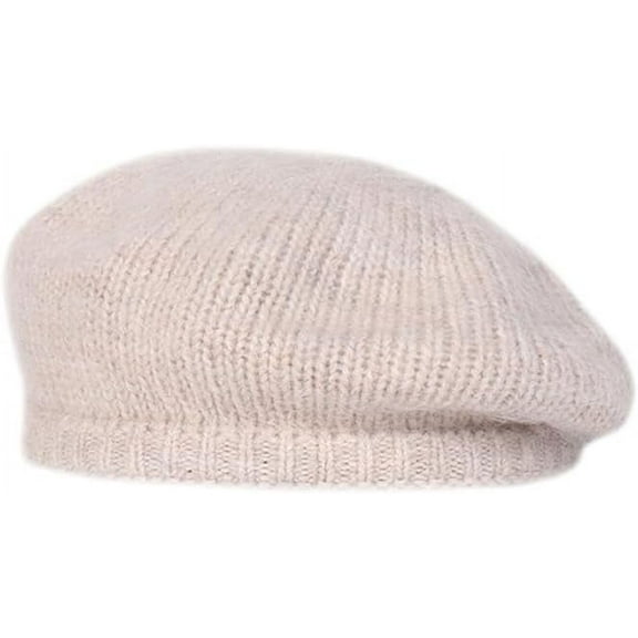 LinYooLi Women Wool Blend Knitted Beret Hat Autumn Winter French Classic Beanie Cap
