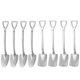 thumbnail image 1 of 1 Set 8PCS Shovel Forma Spoons Cucharas de acero inoxidable Spoons Spmoons Sandmelon Cucharas (Plata), 1 of 6