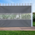 thumbnail image 4 of COVERS&ALL Outdoor Clear Panel Curtain, 12 Oz Tarp Max Waterproof & UV Resistant with Rustproof Grommets, Ideal for Outdoors/Indoors (10' H x 7' W Feet, Grey), 4 of 6