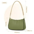 thumbnail image 3 of Ryvnso Grass Green Womens Chain Shoulder Bag Tote Handbags Clutch Hobo Purse with Zipper for Travel, 3 of 7