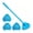 Blue, variant on Mini Triangle 180° Swivel Cleaning Mop, Extendable Handle with 3 Washable Microfiber Pads for Floors, Tile, Wall, Bathroom & Corner Cleaning, Green