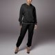 thumbnail image 2 of Gibobby Sudaderas de Forro Polar y Pantalones Mono con capucha de otoño e invierno de color sólido para mujer con bolsillos, mangas largas y cintura elástica(Negro,XL), 2 of 5