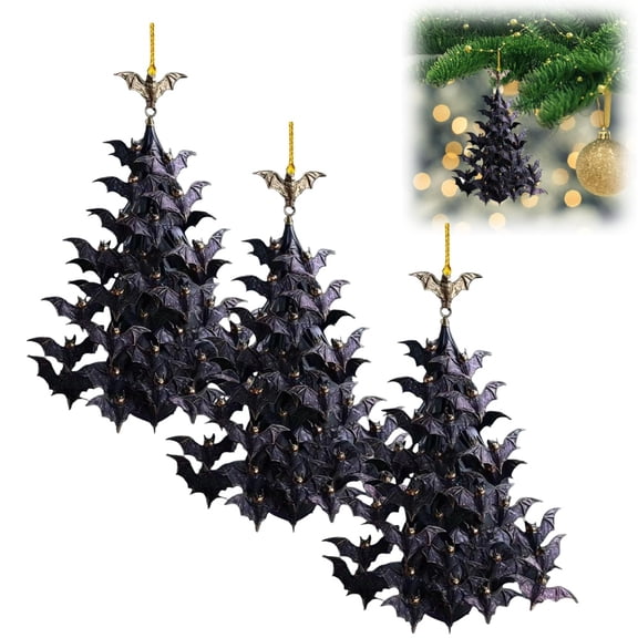 Bat Swarm Tree Ornament, Gothic Halloween Bat Swarm Hanging Decorations, Flying Bats Ornaments for Christmas Tree, for Party Halloween Home Garden