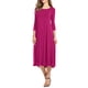 thumbnail image 2 of Qarigey Vestido de mujer Cuello Otoño Vestido de mujer Traje de cuello Media manga Vestido de columpio grande Vestidos Rosa roja XXL, 2 of 6