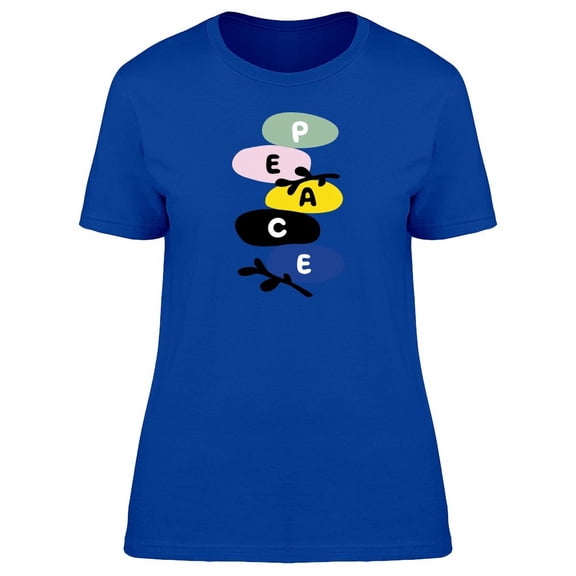 Cool Peace Floral Doodle T-Shirt Women -Image by Shutterstock, Female x-Large