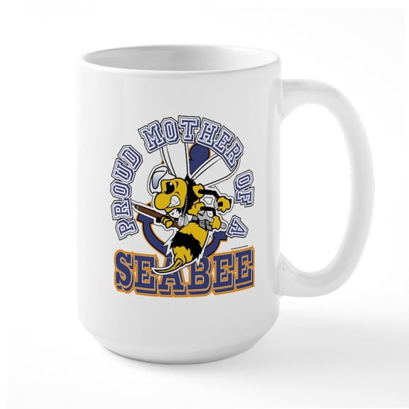 CafePress - Seabee Mother T Shirt Large Mug - 15 oz Ceramic Large White Novelty Mug