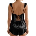 thumbnail image 4 of Women Satin Pajama Sets Silky Adjustable Strap Cami Tops and Shorts Sleepwear Soft Breathable Womens 2 Piece Outfits,Sizes S-2XL, 4 of 6