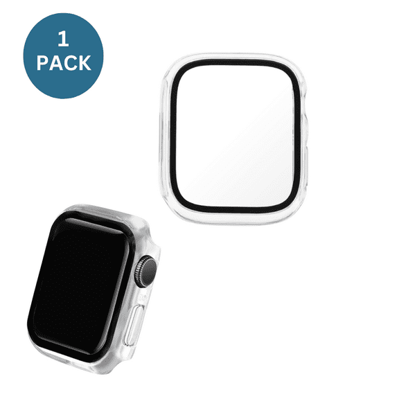 Qixxronics For Apple Watch Series 8 Case 41mm, with Built-in Tempered Glass Screen Protector