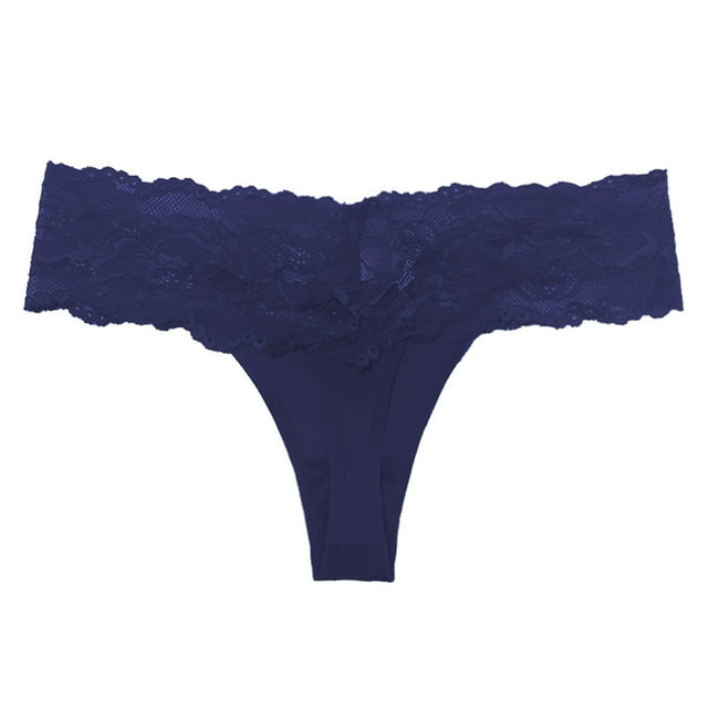 B91xZ Strings pour Femmes Confort Couleur Unie Culottes, m Bleu