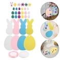 thumbnail image 2 of 1 juego de pegatinas de espuma con forma de huevo y conejito de Pascua, bonitas calcomanías de conejo, fáciles de usar, cintas decorativas para colgar en fiestas, 2 of 7