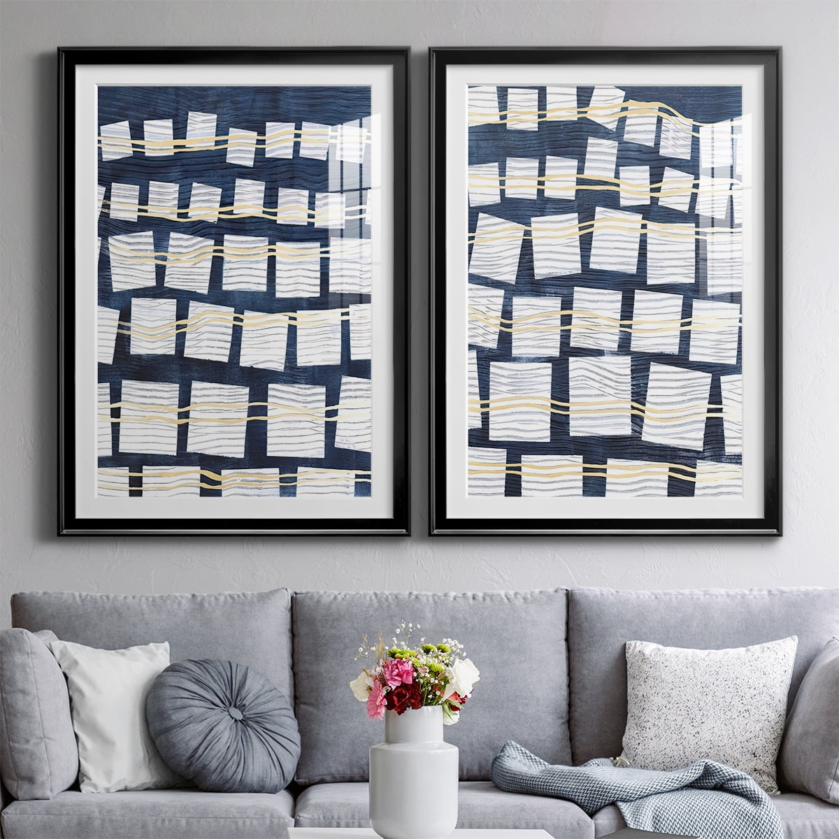 Wexford Home Networks III Premium Framed Print, 18.5" x 24.5" - Ready to Hang, Black (Set of 2)