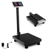 YANG2， 660lbs Weight Computing Digital Scale Floor Platform Scale for Weighing Luggage Package Shipping Mailing Postal Scale with Accurate LB/KG Price Calculator, High-Definition Display (Black)
