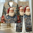 thumbnail image 5 of successthop Plus Size Christmas Pajamas for Women Santa Long Sleeve Lapel Button Nightwear and Pj Pant Xmas Sleepwear M, 5 of 6