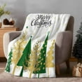 thumbnail image 2 of Christmas Tree Fleece Throw Blanket Lightweight Gold Green Tree Winter Snowflakes Abstract Fuzzy Flannel Throws Super Soft Cozy Flannel Blanket for Couch, Sofa, Bed, Travel 40"x50", 2 of 9